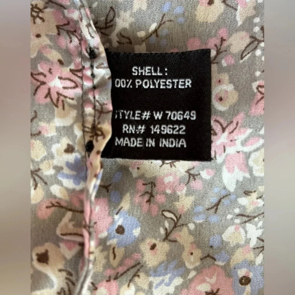 Walter Baker Prairie Ruffle Floral Long Sleeve Dress Grey Pink Size 0 - Picture 6 of 6